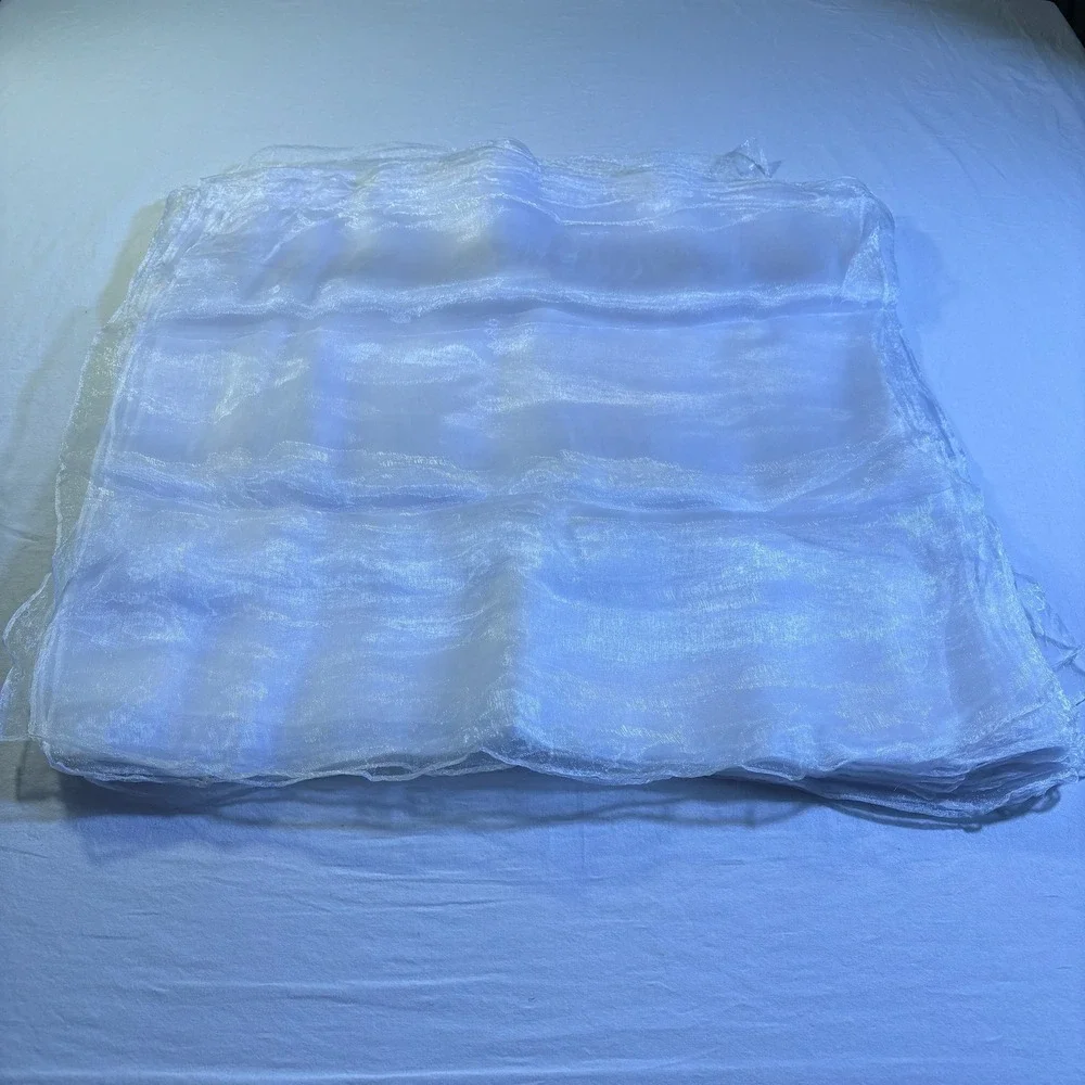 48 pk 24in x 24in White Organza Fabric Sheer Draping Material Craft Decor Scraps